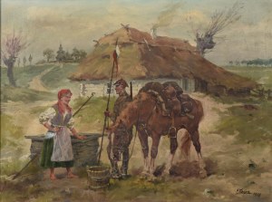 Edward MESJASZ (1929-2007), Ułan i dziewczyna, 1958