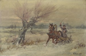 Edward MESJASZ (1929-2007), Na saniach, 1989