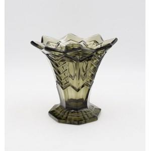Crystal style vase with ikebana insert