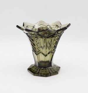 Crystal style vase with ikebana insert