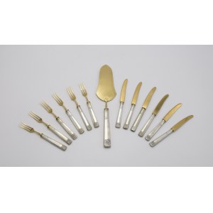 Set de couverts à fruits pour 6 personnes avec spatule dans l'étui