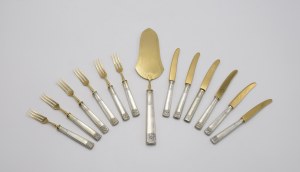 Fruit cutlery set for 6 with spatula in case