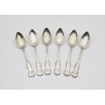 Teodor WERNER and Ska (heir of Malcz, company active until 1939), Set of 6 legume spoons with Jastrzębiec coat of arms