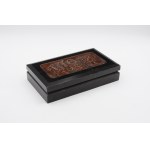 Box with carved highlander motif on the lid