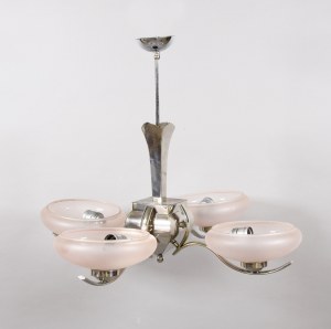 Art déco four arm chandelier