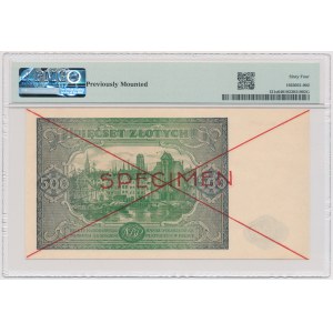 500 złotych 1946 - SPECIMEN - A 1234567/8900000