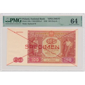 100 złotych 1946 - SPECIMEN - A 1234567/8900000
