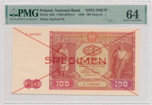 100 zloty 1946 - SPECIMEN - A 1234567/8900000