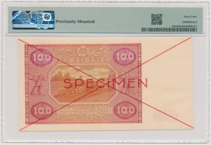 100 zloty 1946 - SPECIMEN - A 1234567/8900000