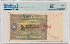 50 zloty 1946 - SPECIMEN - A 1234567/8900000