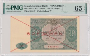 20 zloty 1946 - SPECIMEN - A 1234567