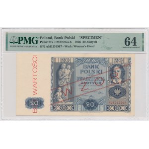 20 złotych 1936 - WZÓR - AM 1234567