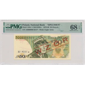 50 złotych 1975 - WZÓR - A 0000000 - No.0214