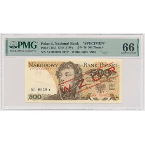 500 złotych 1976 - WZÓR - AF 0000000 - No.0049
