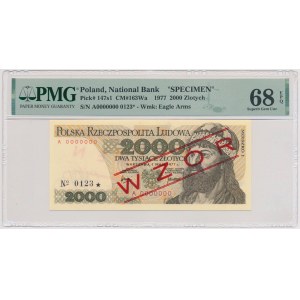 2000 złotych 1977 - WZÓR - A 0000000 - No.0123