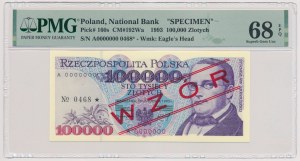 100,000 zloty 1993 - MODEL - A 0000000 - No.0468.