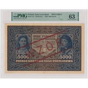 5000 mkp 1920 - WZÓR - III Seria A 123456/789012