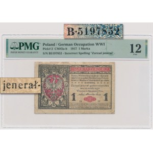 1 mkp 1916 - jenerał - B 519... - B. RZADKI numerator na 5