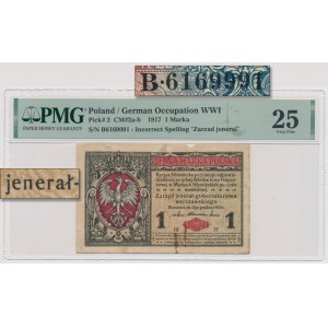 1 mkp 1916 - jenerał - B 616... - B. RZADKI numerator na 6
