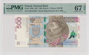 500 zloty 2017 - AJ 0123456 - number COLLECTED.