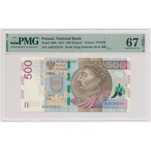 500 złotych 2017 - AJ 0123210 - piękny RADAR
