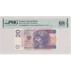 20 zł 2016 - BM 0000750 - Niski Numer