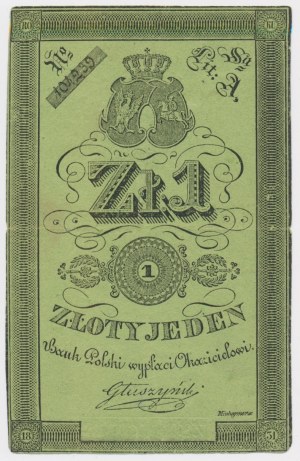November Uprising, 1 zloty 1831 - Gluszynski
