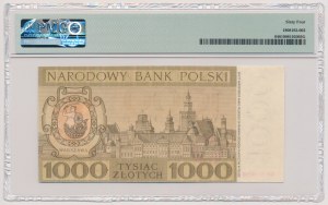DRUK PRÓBNY Miasta Polskie 1.000 złotych 1965 - duży format, znak wodny i powtórzony nominał