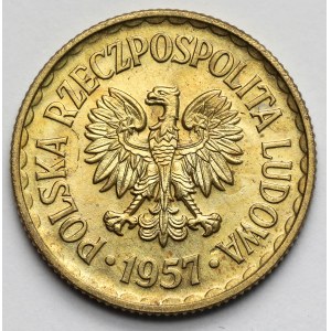 Próba MOSIĄDZ 1 złoty 1957 - PRÓBA nisko