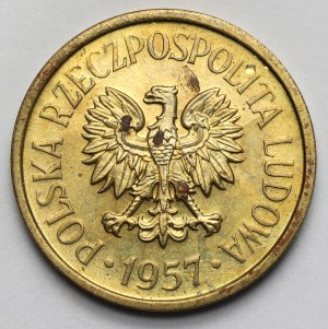 Zkušební mosazné 20 haléřů 1957