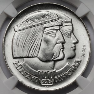 Próba SREBRO 100 złotych 1966 Mieszko i Dąbrówka - głowy