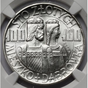 Próba SREBRO 100 złotych 1966 Mieszko i Dąbrówka - półpostacie