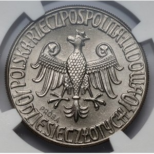 Próba NIKIEL 10 złotych 1964 Kazimierz Wielki - orzeł w KORONIE