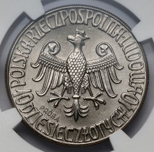 Próba NIKIEL 10 złotych 1964 Kazimierz Wielki - orzeł w KORONIE