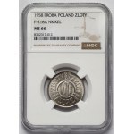 Próba NIKIEL 1 złoty 1958 - nominał