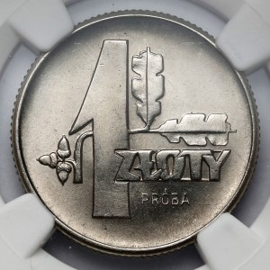 Próba NIKIEL 1 złoty 1958 - liście dębu