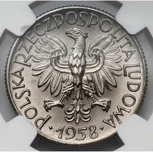 Próba NIKIEL 1 złoty 1958 - liście dębu
