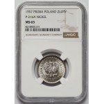 Próba NIKIEL 1 złoty 1957