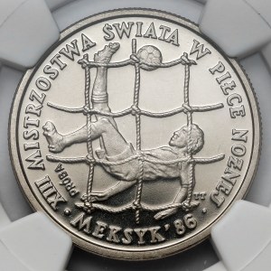 Próba NIKIEL 200 złotych 1985 XIII MŚ w piłce nożnej - Meksyk