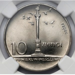 Próba NIKIEL 10 złotych 1966 Mała Kolumna