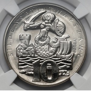 Próba NIKIEL 10 złotych 1965, 700 lat Warszawy - Syrena