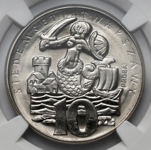 NIKIEL 10 zlotých 1965, 700 let Varšavy - Syrena