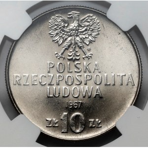 Próba NIKIEL 10 złotych 1967 Świerczewski - bez czapki