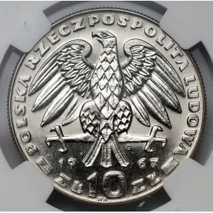 Próba NIKIEL 10 złotych 1967 Świerczewski - w czapce