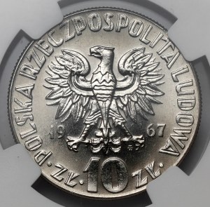 Próba NIKIEL 10 złotych 1967 Kopernik
