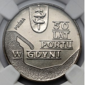 Próba NIKIEL 10 złotych 1972 Port w Gdyni - tło z deseniem