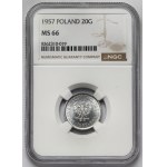 20 groszy 1957 - wąska data - rzadkie