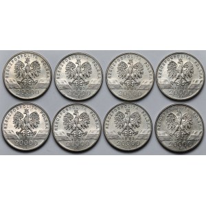 20.000 złotych 1993 Jaskółki - pakiet (8szt)