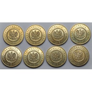2 złote 1996 Zamek w Lidzbarku Warmińskim - pakiet (8szt)