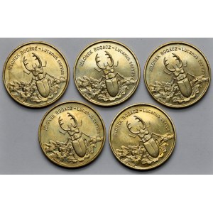 2 złote 1997 Jelonek Rogacz - pakiet (5szt)